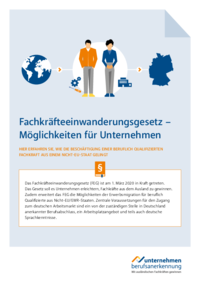 Info-Flyer Fachkräfteeinwanderungsgesetz