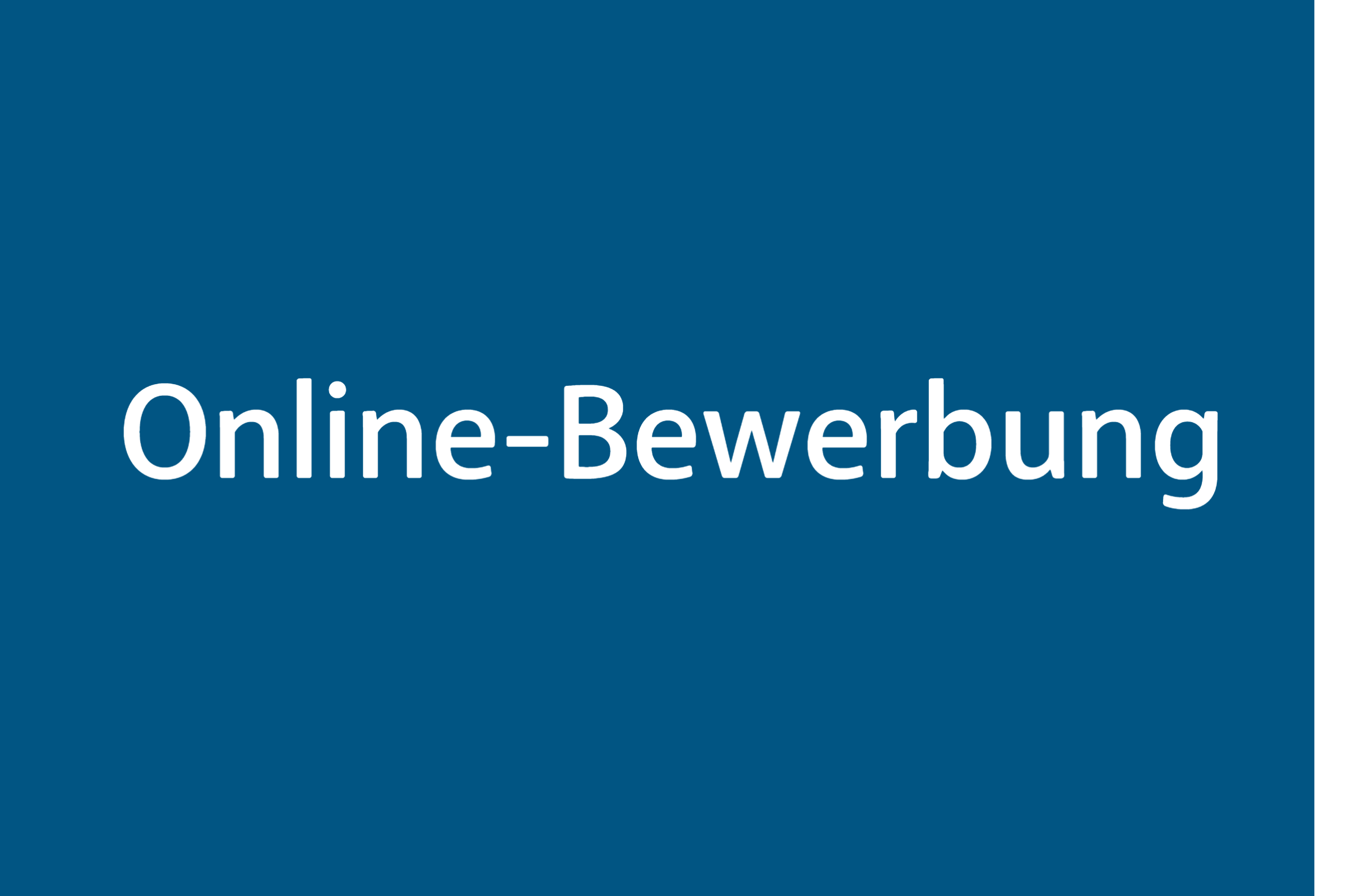 Online-Bewerbung in weiß auf blauem Hintergrund
